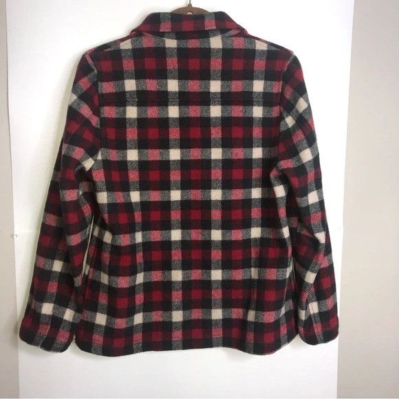 Woolrich Vintage  Plaid Jacket Red Black Grey Cream SP Zip Front Pockets - Picture 6 of 6